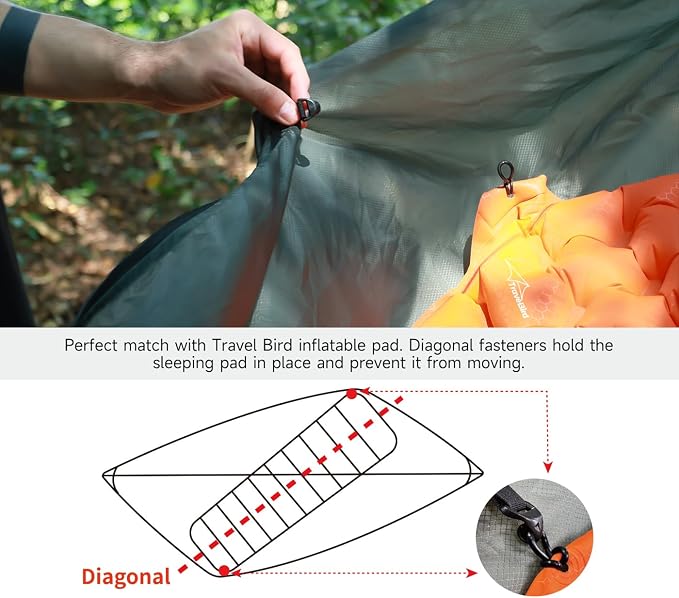 NomadNest 11ft Camping Hammock with Net and Ridge Rope, Detachable Full-Open Mesh, Lightweight Portable Hammocks for Camping Hiking Backpacking