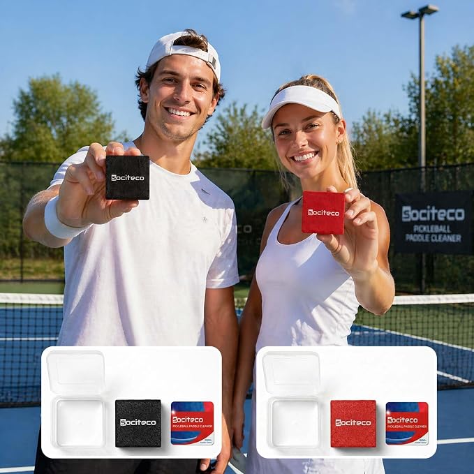 Pickleball Paddle Eraser, Carbon Fiber Pickleball Paddle Cleaner | Natural Rubber Block, Storage Case Included, Pickleball Paddle Cleaner Eraser, Removes Dirt & Residue, Better Spin & Control
