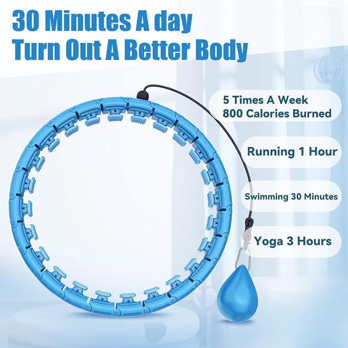 OurStarry 34 Knots Weighted Workout Hoop Plus Size, Smart Waist Exercise Ring for Adults Weight Loss