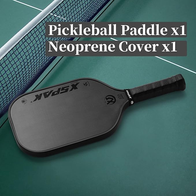 Carbon Fiber Pickleball Paddle - Tournament Edition - World Champion Surface Technology Options Pickleball Racket - USAPA Polypropylene Honeycomb Paddle with Cushion Comfort Grip