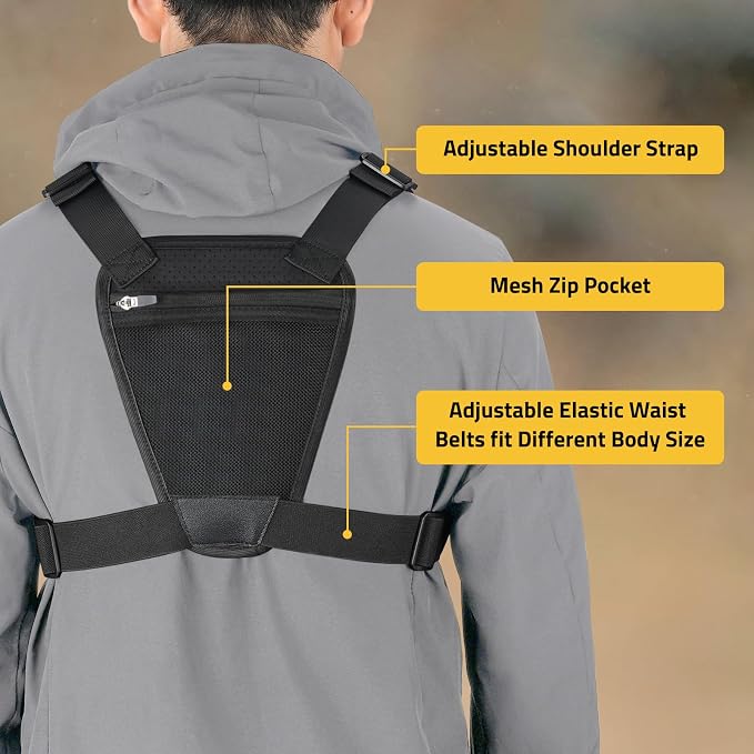 CVLIFE Outdoor Chest Bag for Men, Tactical Chest Pack, Adjustable Running Vest Bag, Lightweight Anti-theft EDC Rig for Hiking