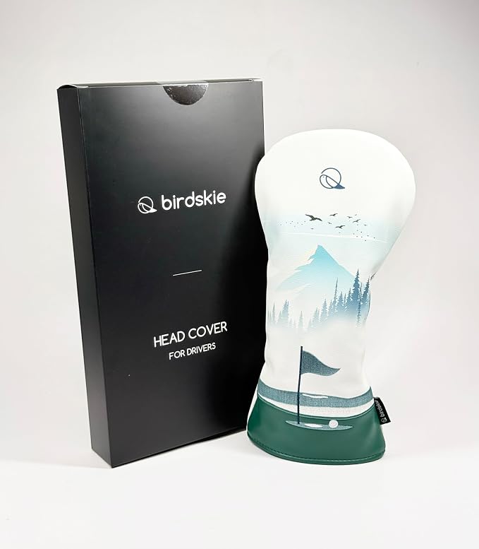 Golf Driver Headcover birdskie Premium Leather Head Cover. Digitally Printed and Embroidered Design. Head Cover for Your Driver by birdskie.