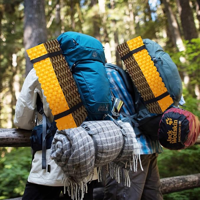 Foam Camping Pads for Hiking, Ultralight Closed Cell Mattress, Waterproof Soft Mat for Adults, Wide Picnic Yoga Mats, Folding Sleeping Pad for Outdoor Backpacking