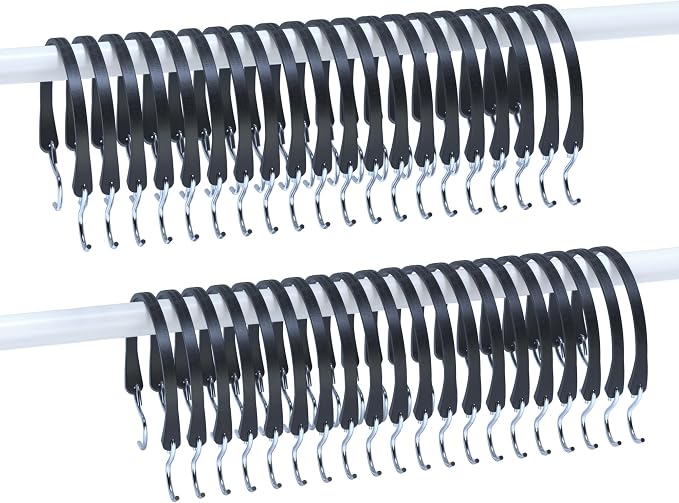 KJE 50Pack 21" Rubber Bungee Cords with S Hooks - Quality EPDM, Heavy Duty Black Bungee Straps, Ideal for Outdoor Tie Downs, Securing Tarps, Canvases, Cargo in Cold Hot Climates