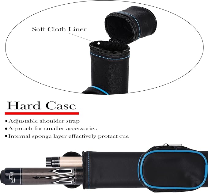 Pool Cue Stick Low Deflection Shaft Billiard Cue Stick with Hard Case 19-20 oz Professional Pool Stick