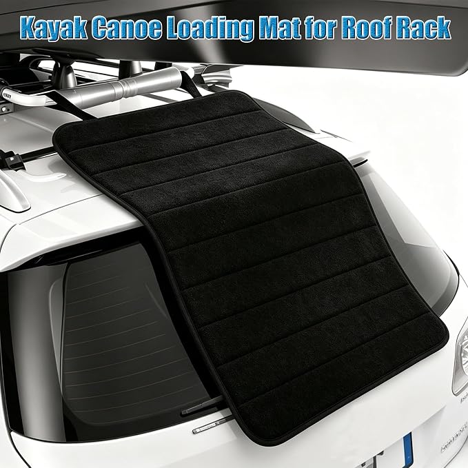 Outdoor Kayak Canoe Loading Mat for Roof Rack – Non-Skid Protective Pad | 1.Car Paint Protection Accessory 2.Slide Kayak Carrier Accessory Mat with Storage Bag 3.Outdoor Use Only