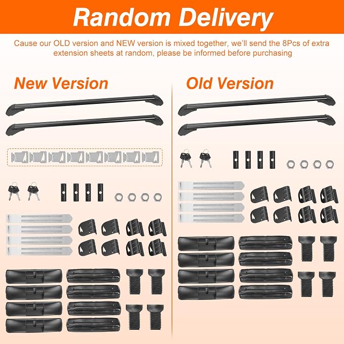 2Pcs Universal Car Roof Rack Cross Bars w/Anti-Theft Lock,43" Aluminum Lockable Car Top Crossbars with Adjustable Window Frame for Bare Roof Kayak Bike Rooftop Cargo Carrier Luggage 165 LBS Load
