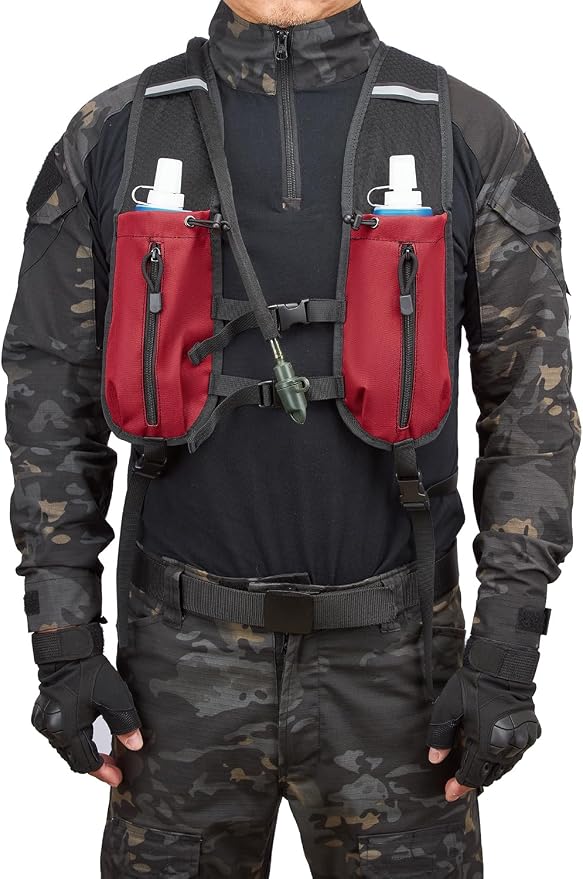 Running Hydration Vest Pack Tactical 3L Water Bladder Backpack Bag for Cycling Marathon Hiking Daypack Men & Women
