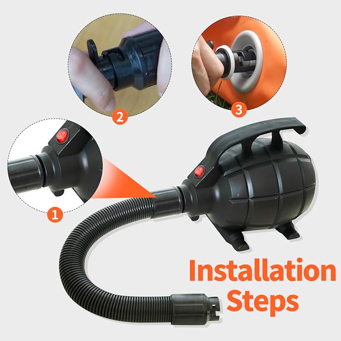 Vapaus Electric Air Pump with 4 nozzles for Inflatable Gymnastics Tumbling Mats Air Mattresses Bedding Pool Toy Floating Dock Quick Fill Inflator Deflator Pump(AC 110-120V(500W))