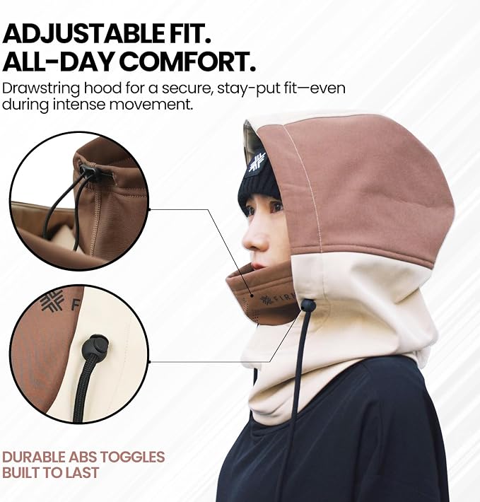 Hood Warmer Hood Neck Warmer Balaclava Face Mask for Skiing and Snowboarding Water-Repellent Windproof Helmet Compatible