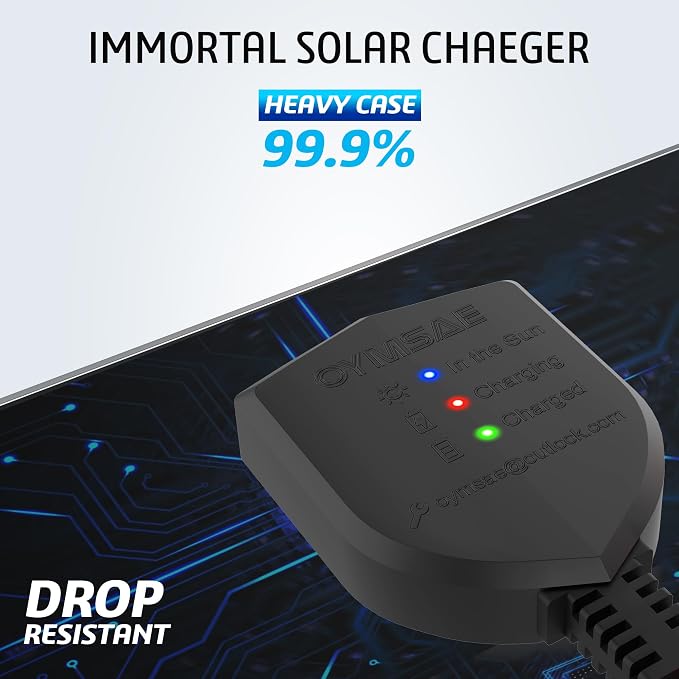 OYMSAE White 5W 12V Solar Car Battery Charger Portable Waterproof Solar Power Battery Charger & maintainer with Trickle Cigarette Lighter Plug & Alligator Clip