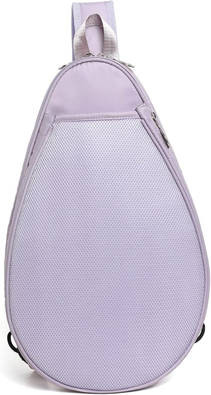 Tennis Racket Bag Waterproof Zipper Paddle Holder Crossbody Shoulder Bag for 1-2 Rackets, Lightweight Versatile Organizer