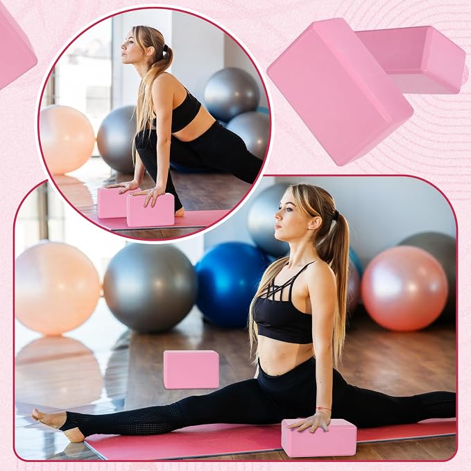 Wettarn 6 Pack Yoga Blocks 9 x 6 x 4 Inch EVA Foam Lightweight Non Slip Yoga Props for Pilates Stretching Meditation
