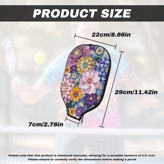 Pickleball Paddle Covers Only for Men and Women Zipper Closure Protection and Decoration
