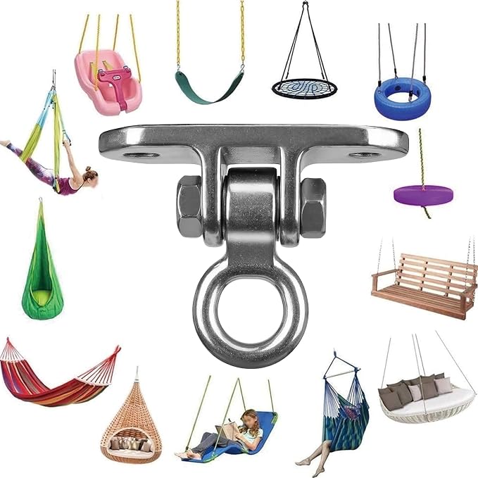 Heavy Duty Swing Hanger for 1000 LBS Capacity Hammock Hanger 180° Swing Stainless Steel Swing Hardware Accessories for Porch Playground Yoga Sand Bag