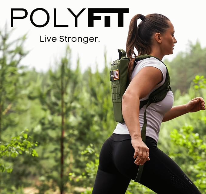 Polyfit Rucking Backpack 2.0 - Weighted Ruck Pack for Weight Plates - Patent Pending Side-Loading Rucksack for Walking, Running, Rucking, Strength and Endurance Training - Tan