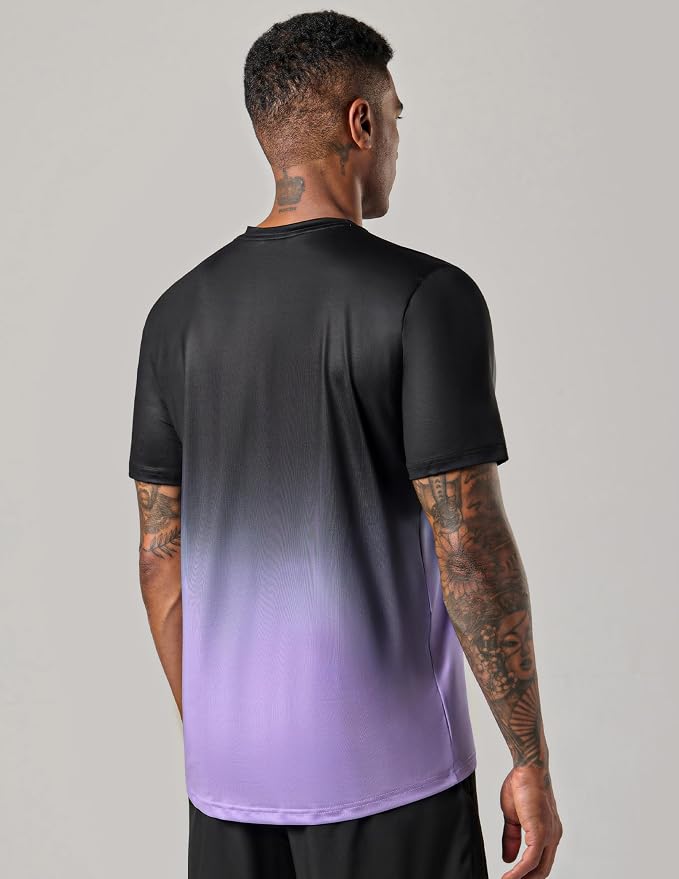 5 Pack Men’s Active Quick Dry Crew Neck T Shirts | Athletic Running Gym Workout Short Sleeve Tee Tops Bulk