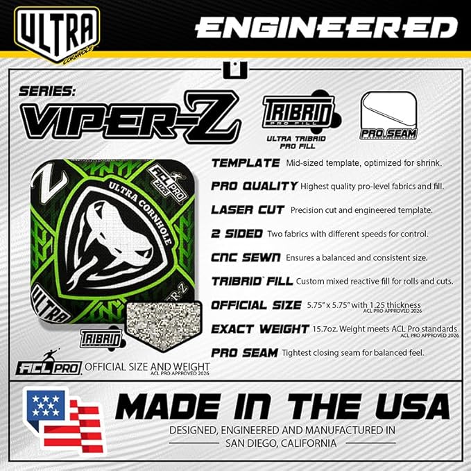 Bags Viper-Z Cornhole Bag Set - ACL Approved