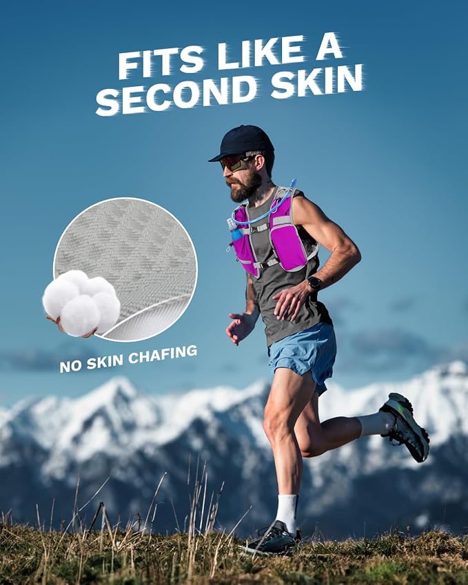 Running Vest for Women and Men, Hydration Running Backpack, Runners Vest, Hydration Vest, with Front Phone Holder, Adjustable Chest and Waist Strap
