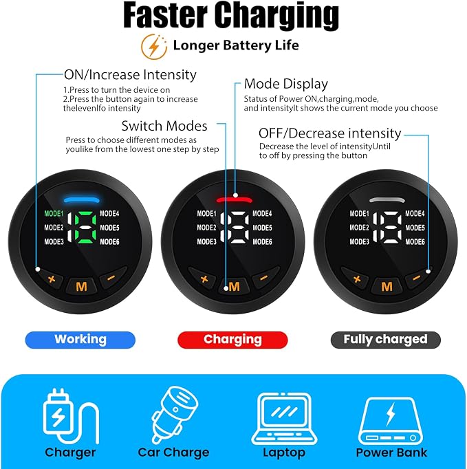 JUMPER Electronic Muscle Stimulator, ABS Stimulator, Ab Toning Belt Muscle Toner, Fitness Strength Training Workout Equipment for Men Women Black