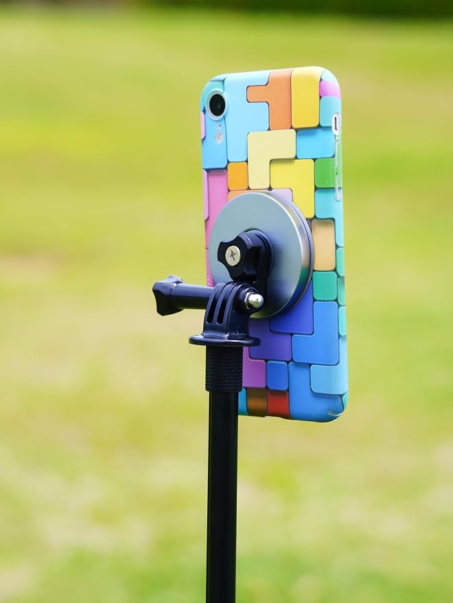 PrecisionMaster Golf Tripod & Monopod, Magnetic Golf Film Stick 52" Adjustable Aluminum, Golf Swing Training Aid Compatible with Mag-Safe iPhone Android Phones (12N Magnet)