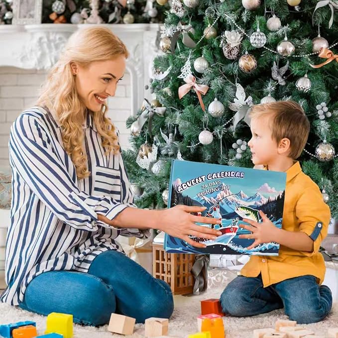 Fishing Advent Calendar 2026 Christmas Countdown, 24 Days Lure Fishing Kit,Xmas Fishing Gift for Fisherman Adult Men Teen Boys