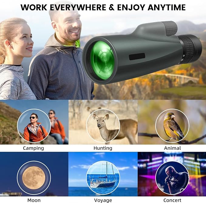 10-30x50 Zoom Monocular Telescope for Adults - High Power HD Monocular with Tripod & Adapter, Rubber Armor,Waterproof Large Objective Monoculars - for Opera, Bird Watching, Hiking,Travel