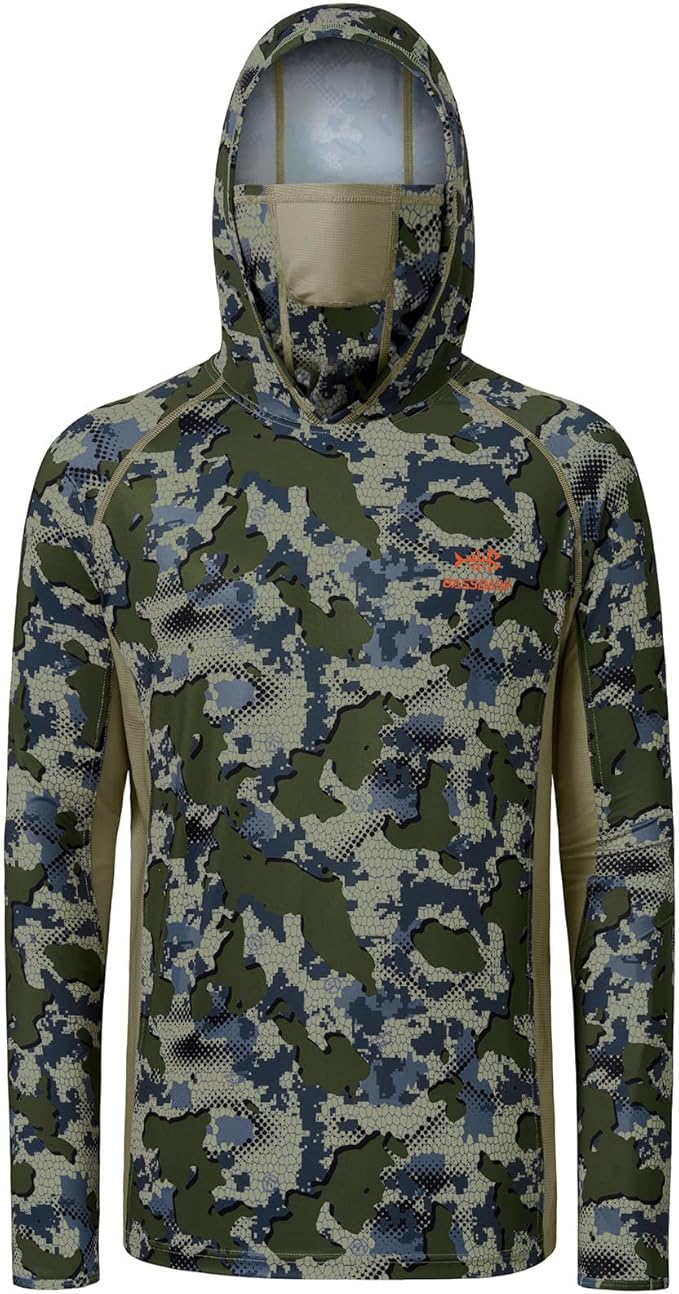 BASSDASH Men's UPF 50+ Camo Long Sleeve Hunting Fishing Hoodie Shirt