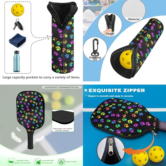 Pickleball Paddles Set 3PCS Pickleball Paddle Case Pickleball Racket Pickleball Bag Ideal for Beginners Gifts