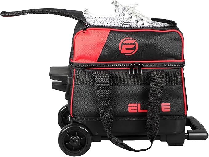 ELITE Basic Single Roller Bowling Ball Bag | Multiple Colors | Fits Up to Size 10.5 Shoes | Compact Design | Bowling Bags With Wheels