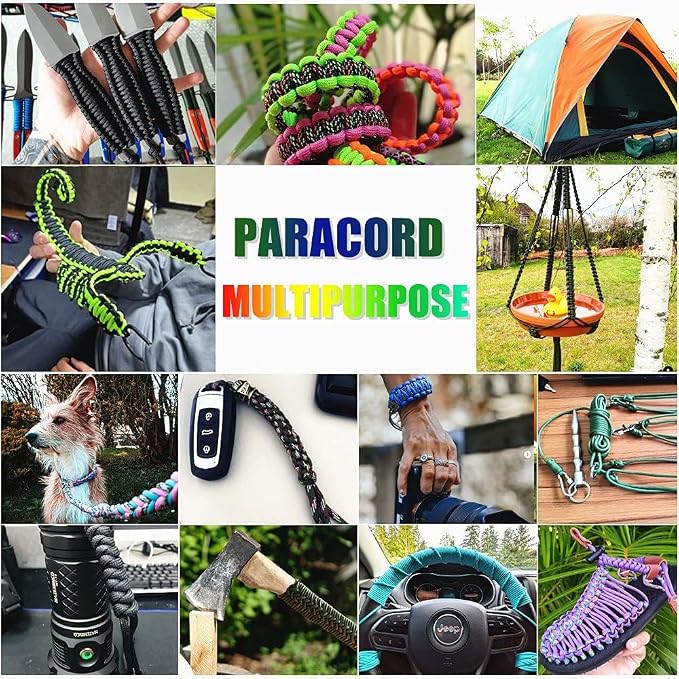 WEREWOLVES 80 Colors Paracord Cord, 550 Paracord Bracelet Crafting Combo Kits with Instruction - Multifunction Paracord Ropes, 10 Feet Each Parachute Cord for DIY Manual Braiding Supplies