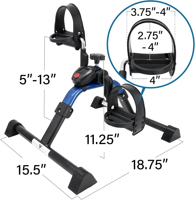 Vaunn Under Desk Bike Pedal Exerciser Ergometer with LCD Display – Mini Pedal Exerciser for Arm & Leg Workout, Folding Desk Cycle for Home Office, Physical Therapy & Low Impact Cardio
