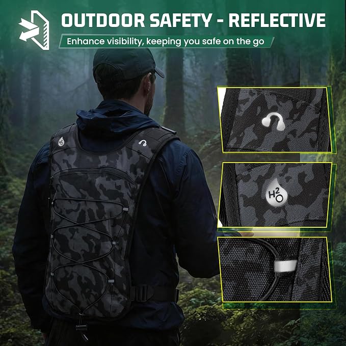RAINSMORE Hydration Vest with Water Bladder Adjustable Strap Chest Pack