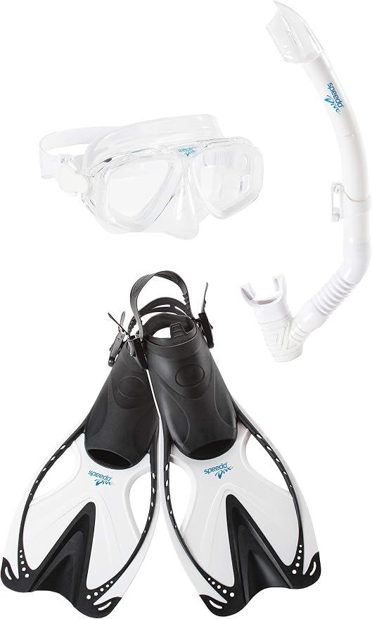 Speedo Unisex-Adult Swim Snorkel Dive Mask Anti-Fog with Nose Cover Adventure Series