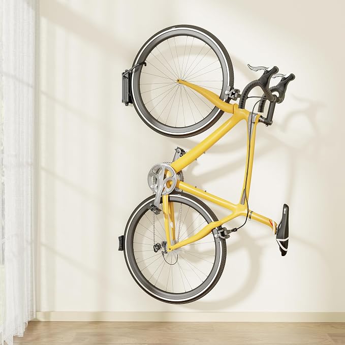 monTEK Heavy Duty Bike Wall Mount, Swivel Bike Wall Hanger Holds Up to 77lbs, Space-Saving Bike Rack Garage, Bike Storage for Bedroom Home Office, 1 Pack