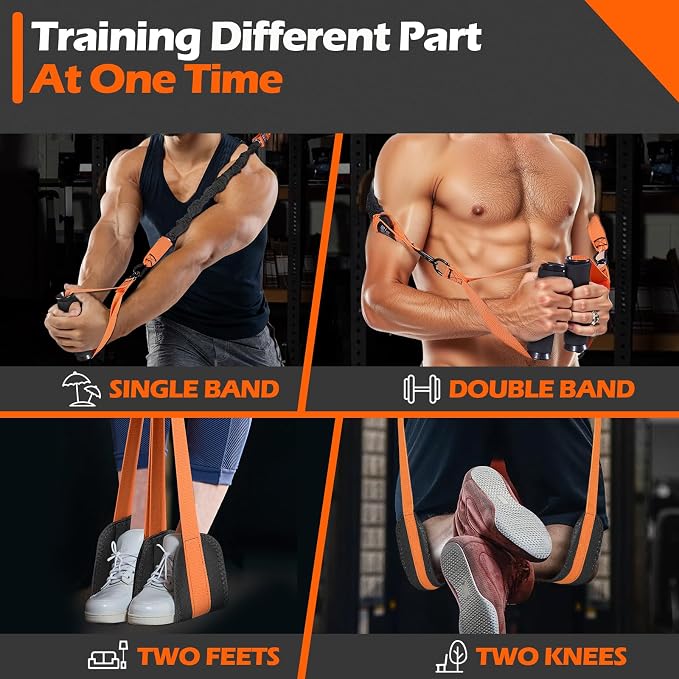 Pull up Assistance Bands, 4 Pull Up Bands 300lbs, Heavy Duty Pull Up Assist Workout Bands for Home Gym Strength Training with Two Footrest, Compatible with Any Pull Up Bars