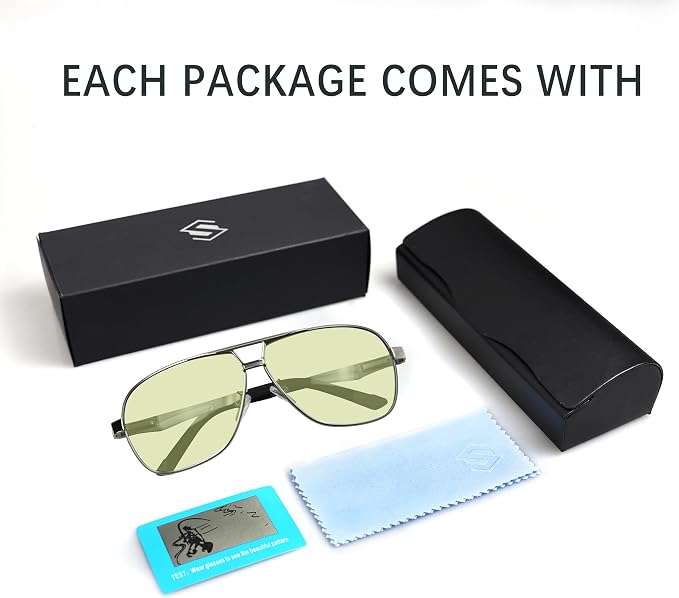 Polarized Photochromic Sports Sunglasses for Men UV-Protection Day & Night Driving Glasses - Al-Mg Metal Ultralight