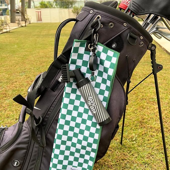 Golf Bag Accessories for Men – Golf Club Water Brush, 50 Golf Tees, Divot Tool & 12x20 Inch Towel - Golf Gifts for Men, Mens Golfing Gifts, Golf Essentials for Men, Golf Accessories Kit