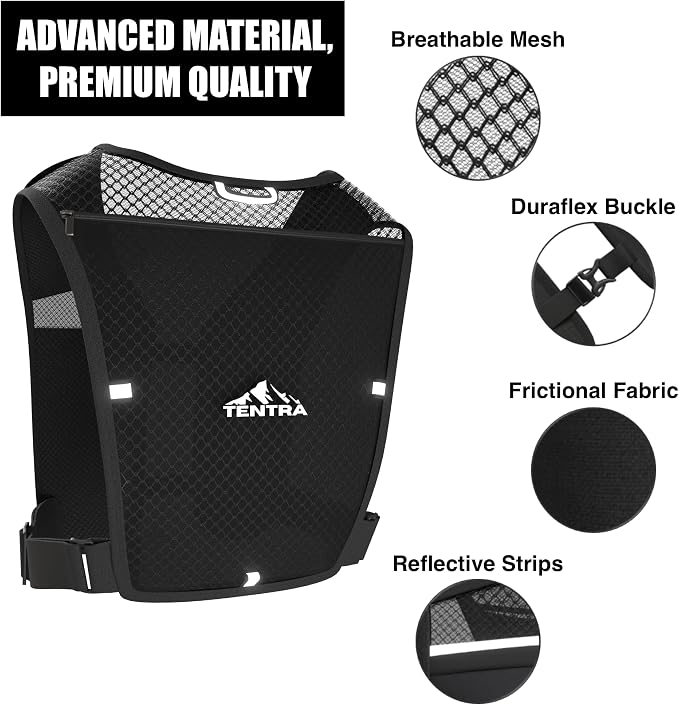 Running Vest with 500ml Soft Flask, 8 Pocket Hydration Vest for Women Men – Lightweight Reflective Running Vest with Waterproof Phone Pouch
