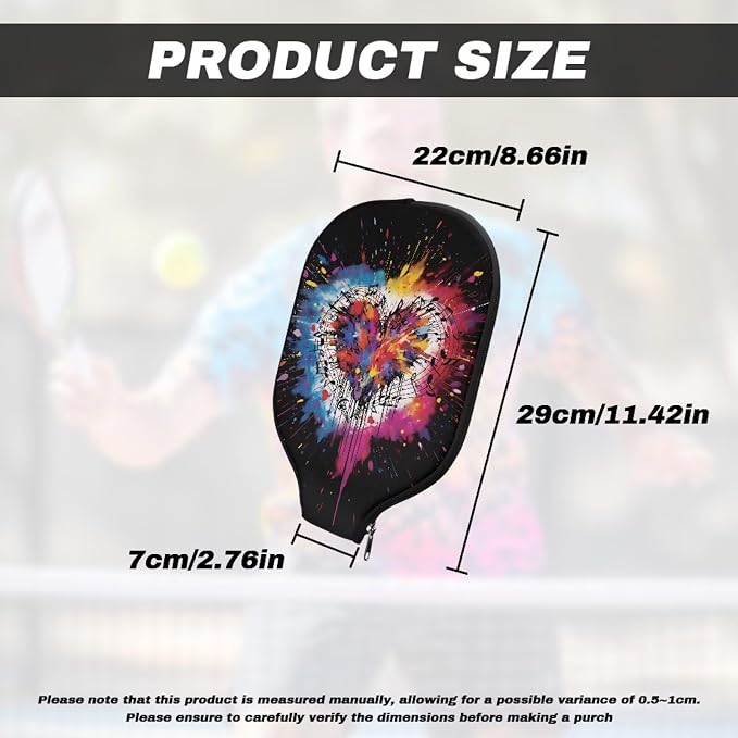 Pickleball Paddle Covers Only for Men and Women Zipper Closure Protection and Decoration