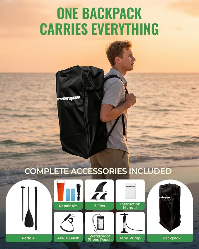 11'x34 Inflatable Paddle Board for Adults Youth, Extra Wide 430LBS Capacity SUP, Stable 2-3 Person Family for Lake Ocean Fishing Surfing Yoga, Includes Accessories