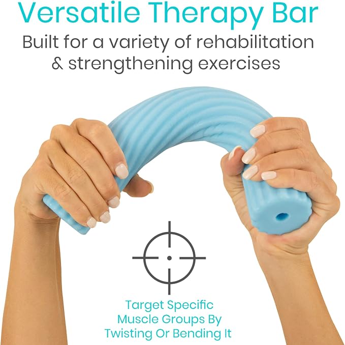 Vive Flex Therapy Bar for Tennis Elbow Relief (X-Light) - Physical Therapy Aid, Improve Tendonitis & Grip Strength- Resistance for Golfers, Hand, Epicondylitis, Equipment- Strengthens Wrist & Forearm