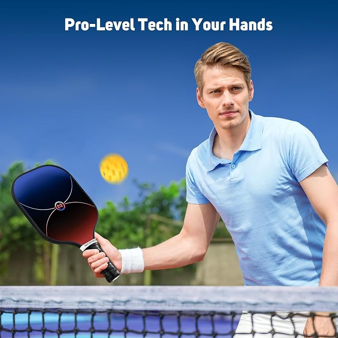 niupipo Pickleball Paddles Set of 2/4/1, USAPA Approved Carbon Fiber & Fiberglass Hybrid, Easy Power, Polypropylene Honeycomb Core, Cushioned 4.72" Grip, Bag/Cover, Pickleball Paddle Set for Men Women