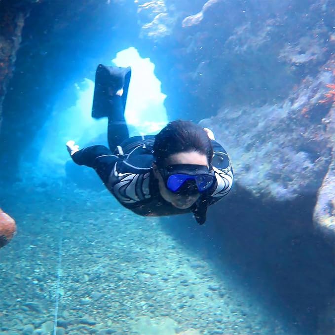 Nami Single Frameless Diving Mask - Panoramic View, UV Available - Scuba, Freediving, Spearfishing, Snorkel Mask for Adults