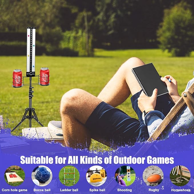Cornhole Scoreboard 2 Sets, Metal Magnetic Cornhole Score Keeper with Drink Holder, Easy to Assemble, Score Tracking, Perfect Score Tracking Accessory for Outdoor and Patio Games
