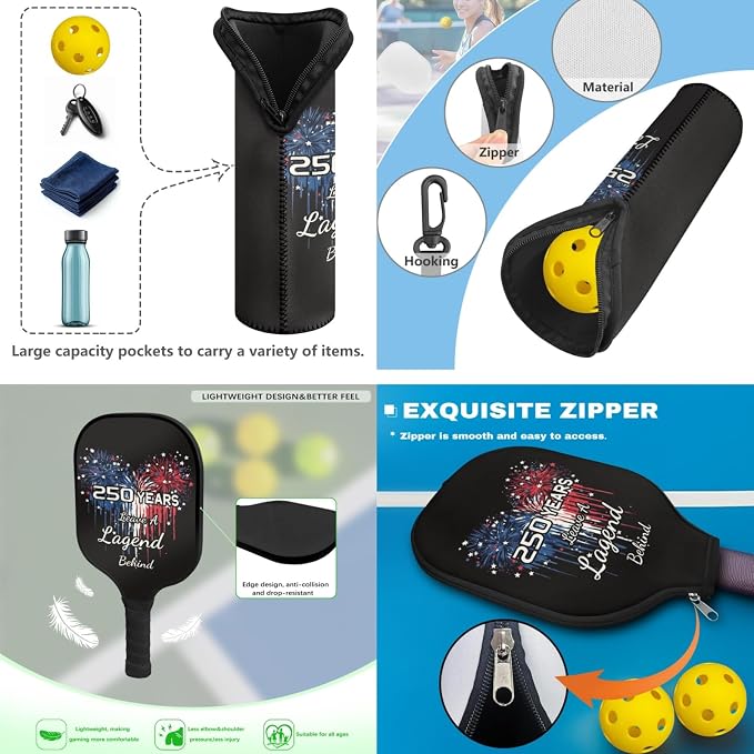 Pickleball Paddles Set 3PCS Pickleball Paddle Case Pickleball Racket Pickleball Bag Ideal for Beginners Gifts