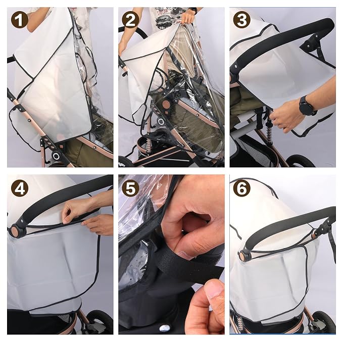 Universal Stroller Rain Cover, Rain Cover for Strollers, Clear Travel Weather Shield for Baby 4 Season Protection, Rainy Wind Snow Dust (XL, Stander Rain Cover)