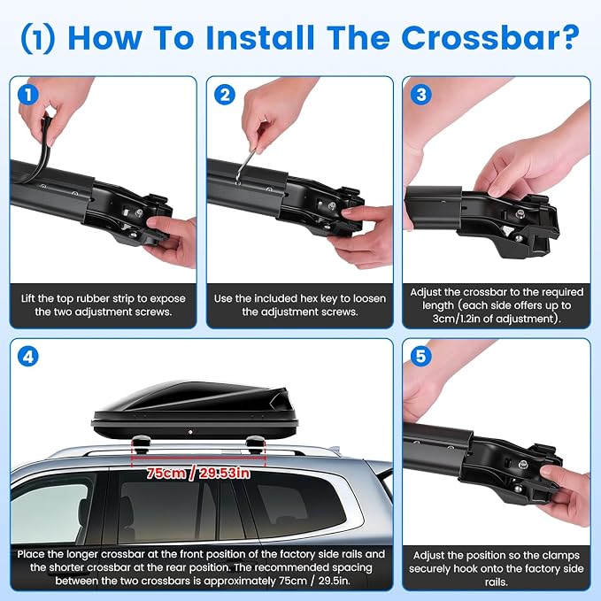 KOCASO Roof Rack Cross Bars Fit for Ford Bronco Sport 2021-2026 On-Road Off-Road Aluminum Lockable Car Roof Crossbar Set for Factory Raised Side Rails 396LBS Capacity for Luggage Kayak Bike