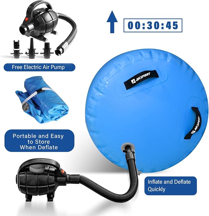 AKSPORT Air Roller Gymnastics Air Barrel for Backbends and Back Handsprings Exercise Training with Electric Air Pump for Home Use/Yoga/Cheerleading/Tumbling/Back Walkovers