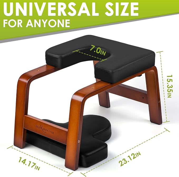 BODY RHYTHM Yoga Headstand Bench, Yoga Inversion Chair, Headstand Trainer for Relieve Stress, Improve Sleep & Digestion and Strength Training, Ideal for Home Workout, Fitness and Gym